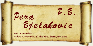 Pera Bjelaković vizit kartica